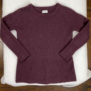 Nicole Miller Cashmere Plum Crewneck Long Sleeve Sweater